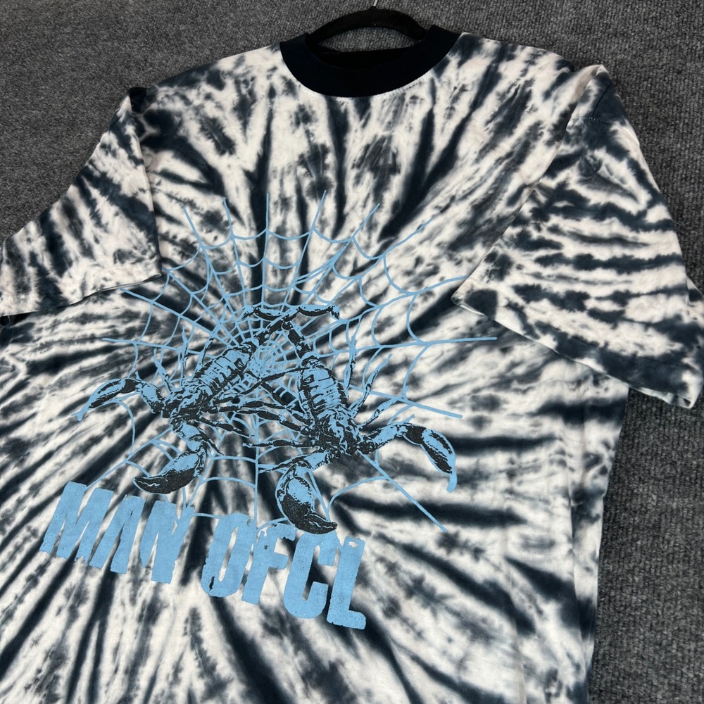 BoohooMAN Tie Dye Scorpion‎ Web Graphic Tee T Shirt Mens XS